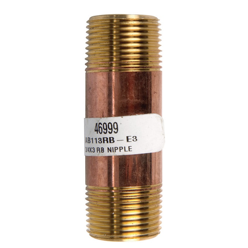 JMF 3 in. 3/4 MPT To MPT 3/4 in. Dia. Brass Pipe Nipple