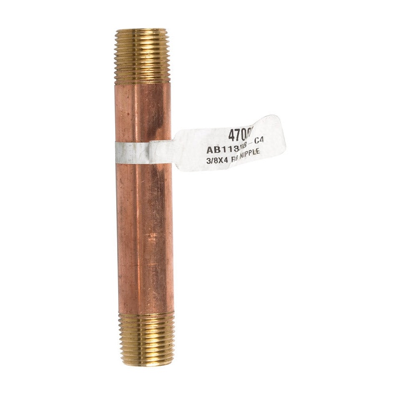 JMF 4 in. 3/8 MPT To MPT 3/8 in. Dia. Brass Pipe Nipple