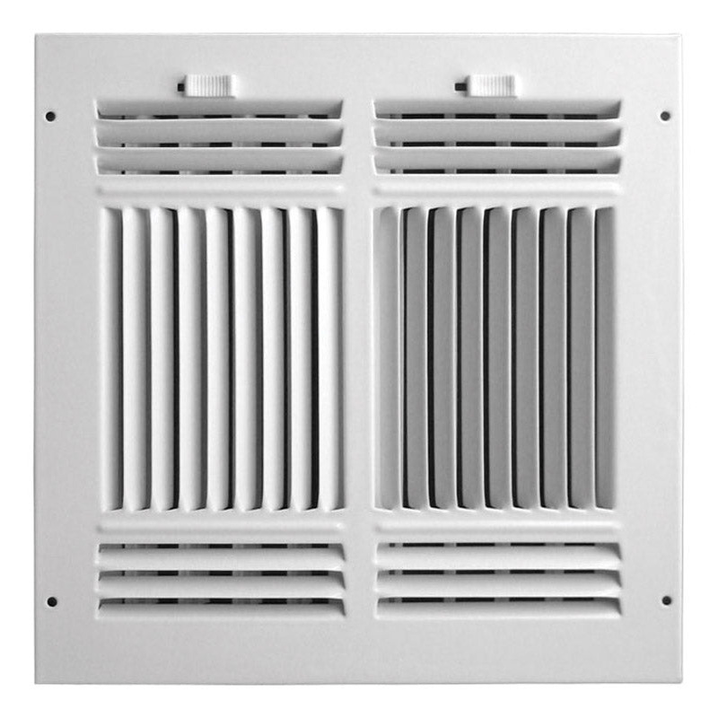 Tru Aire 10 in. H x 10 in. W White 4-Way Supply Wall/Ceiling Register