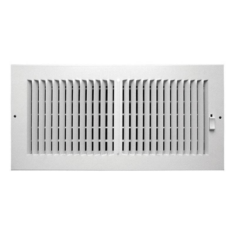 Tru Aire 6 in. H x 14 in. W White Steel 2-Way Supply Wall/Ceiling Register