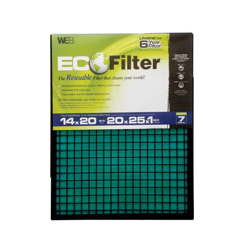 Web Eco Filter 20 in. L x 14 in. W x 1 in. D Polyester Air Filter 7