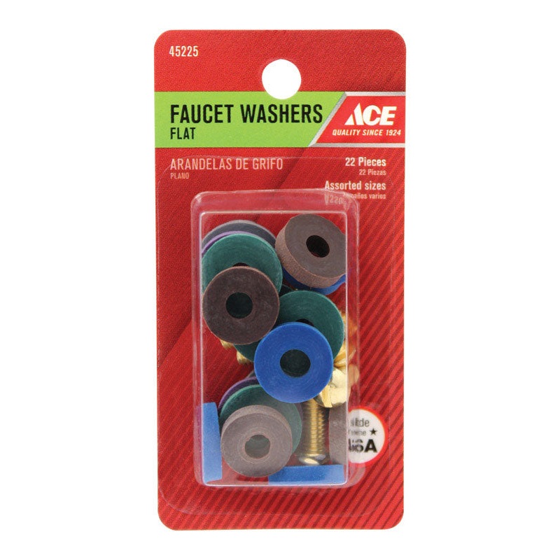 Ace Synthetic Rubber Flat Faucet Washer Assortment 20