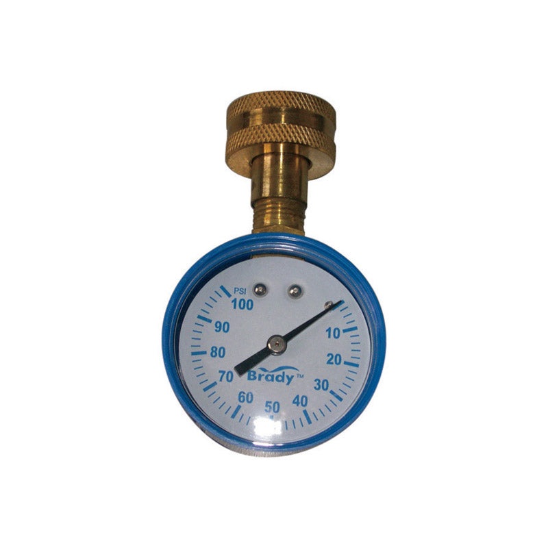 Brady 3/4 in. 0 psi 100 psi Pressure Gauge