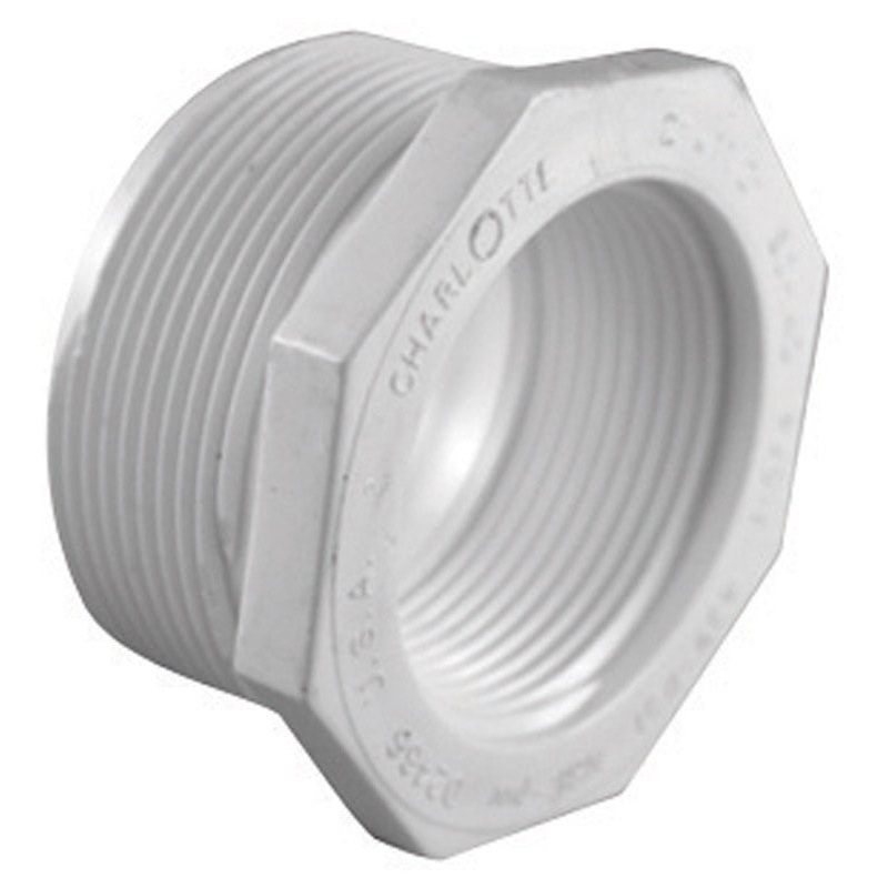 Charlotte Pipe Schedule 40 MPT To FPT 1 in. Dia. x 1-1/4 in. Dia. PVC Reducing Bushing