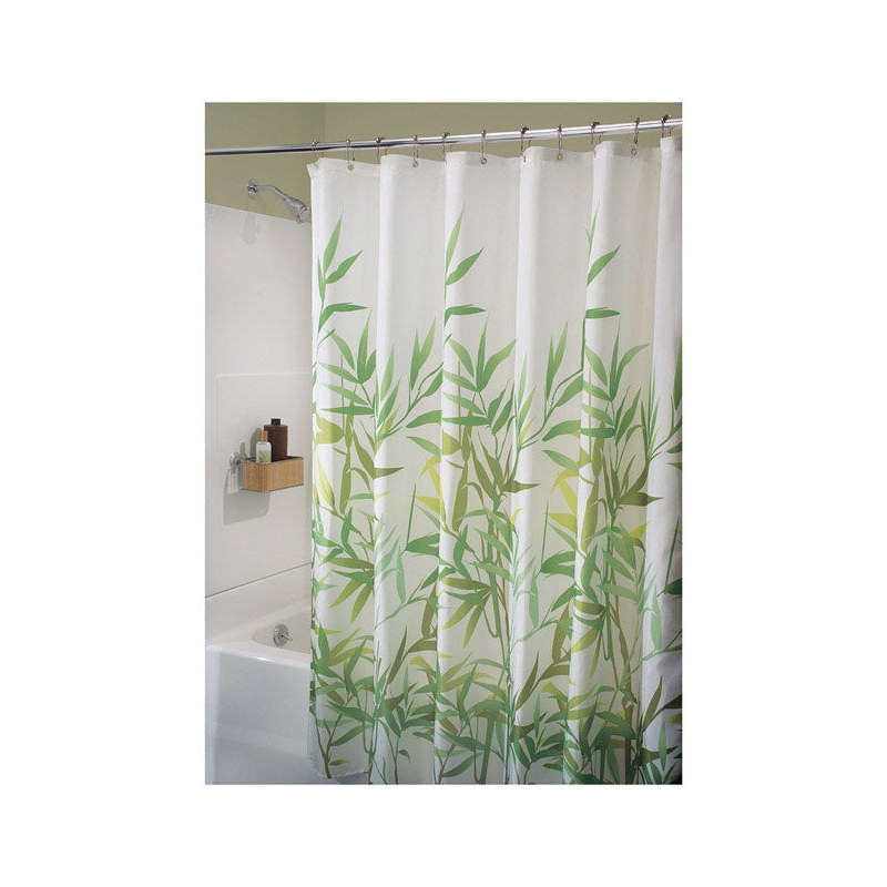 InterDesign 72 in. H x 72 in. L Green Anzu Shower Curtain