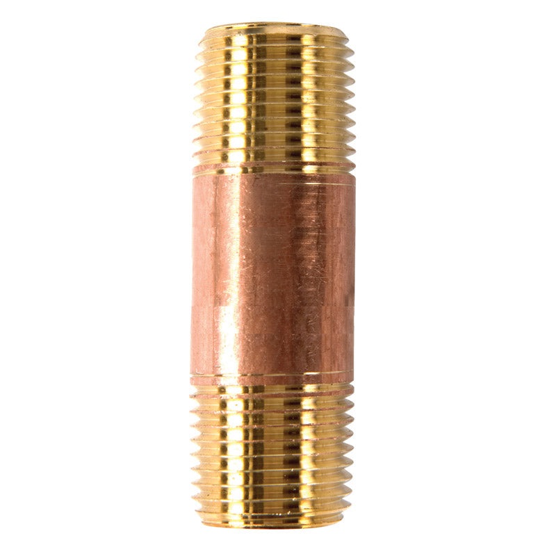 JMF 2-1/2 in. 1/2 MPT To MPT 1/2 in. Dia. Brass Pipe Nipple