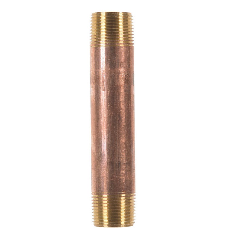 JMF 3/4 MPT To MPT To Nipple 3/4 in. Dia. Red Brass Pipe Nipple