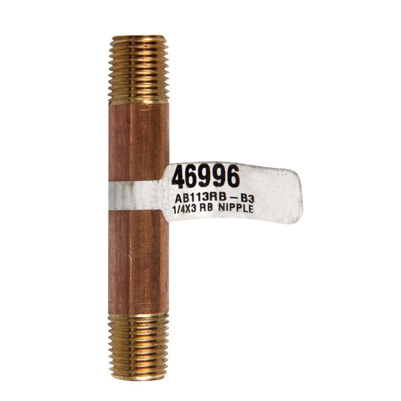 JMF 3 in. 1/4 MPT To MPT 1/4 in. Dia. Brass Pipe Nipple