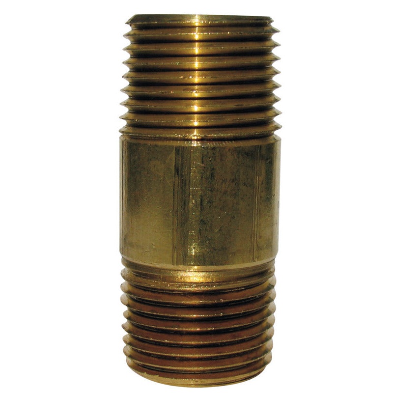 JMF 6 in. 3/8 MPT To MPT 3/8 in. Dia. Brass Pipe Nipple
