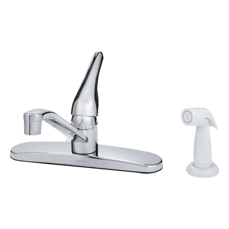 OakBrook Washerless Cartridge One Handle Chrome Kitchen Faucet Side Sprayer Included