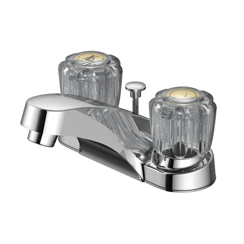 OakBrook Washerless Cartridge Two Handle Lavatory Pop-Up Faucet 4 in. Chrome