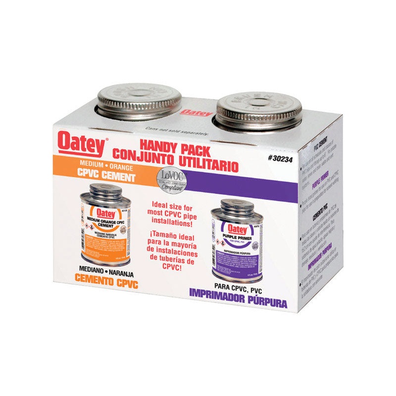 Oatey Handy Pack Purple/Orange PVC/CPVC Primer and Cement 4 oz.
