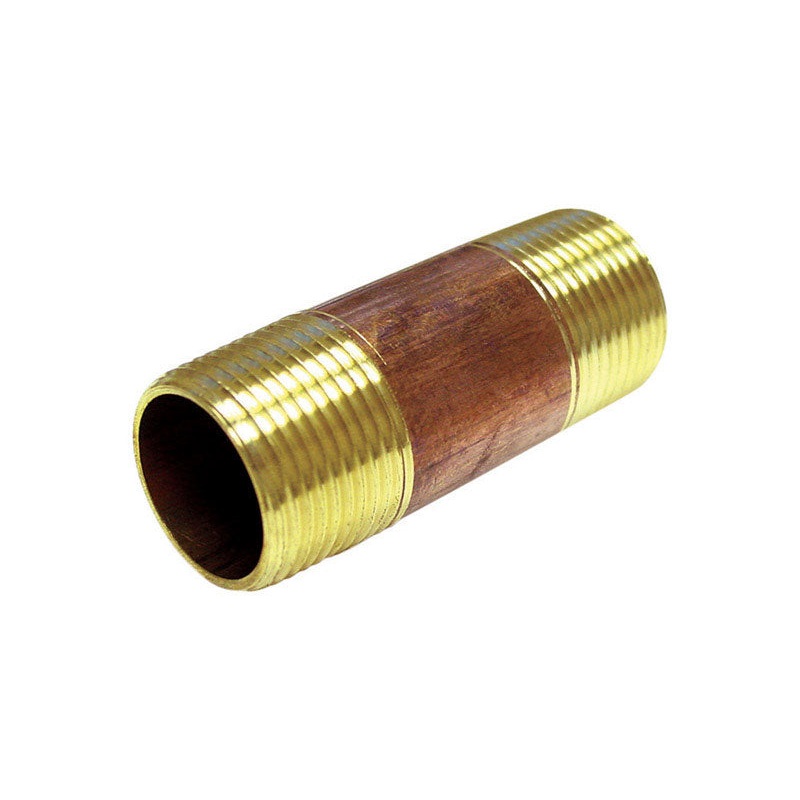Ace 3/8 in. MPT x 3/8 in. Dia. MPT Threaded Red Brass Pipe Nipple