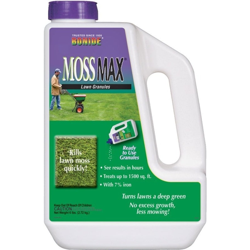 Bonide MossMax 6lb 60725 Lawn Moss Killer, Granular, Brown, 6 lb Jug