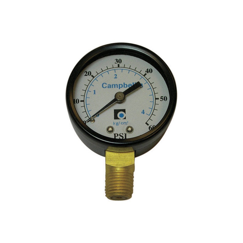 Campbell 2 in. 0 psi 60 psi Pressure Gauge