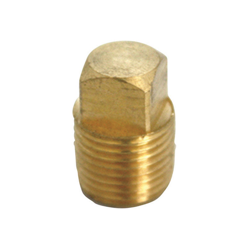 JMF 1/4 in. Dia. MPT Yellow Brass Square Head Plug