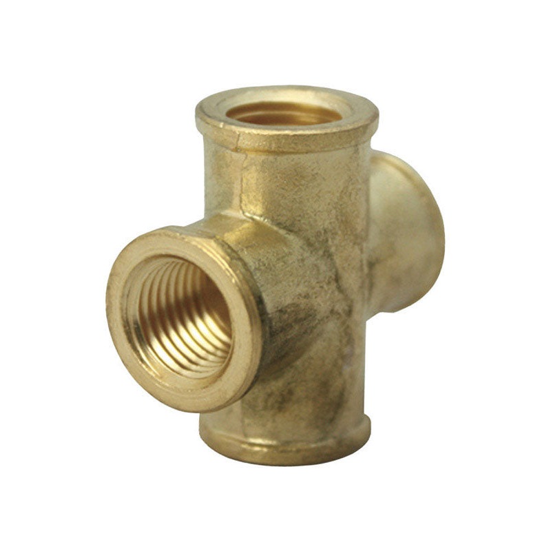 JMF 1/4 in. Dia. x 1/4 in. Dia. x 1/4 in. Dia. FPT To FPT To FPT Yellow Brass Cross