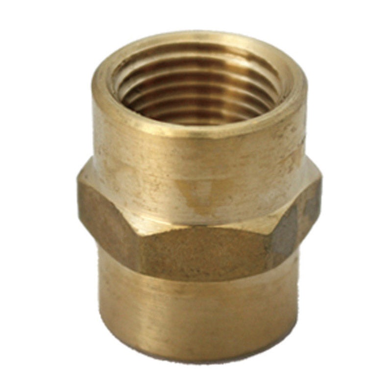 JMF 1/4 in. Dia. x 1/8 in. Dia. FPT To FPT Yellow Brass Reducing Coupling