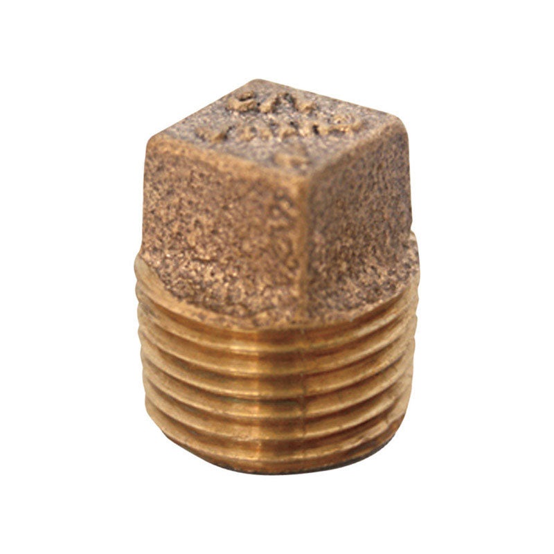 JMF 1 in. Dia. MPT To Threaded Yellow Brass Square Head Solid Plug