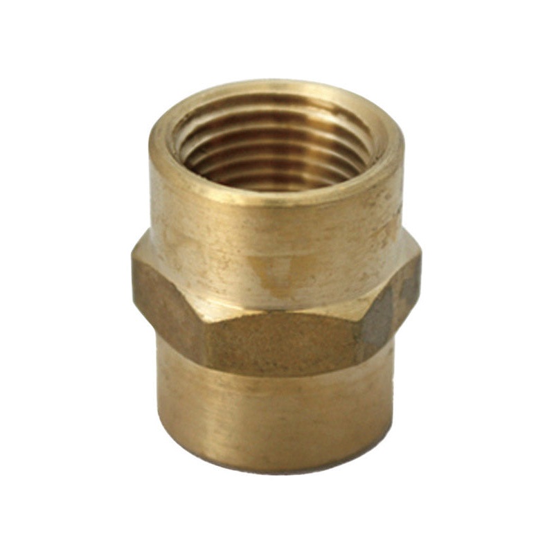 JMF 3/4 in. Dia. x 1/2 in. Dia. FPT To FPT Yellow Brass Reducing Coupling