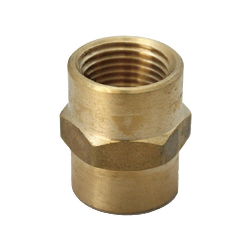 JMF 3/8 in. FPT x 1/4 in. Dia. FPT Yellow Brass Reducing Coupling