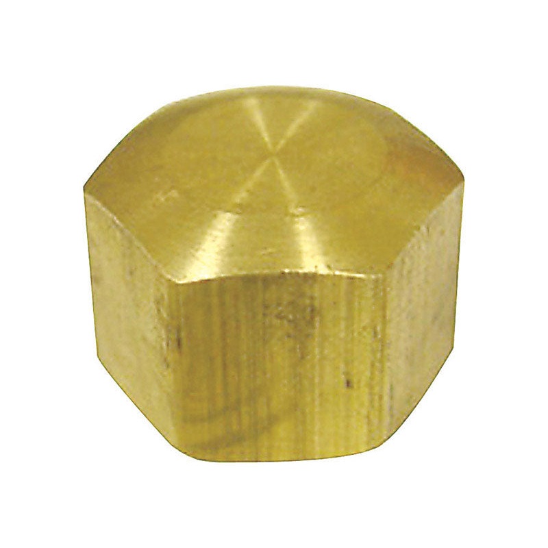 JMF 5/16 in. Dia. Compression To Compression Yellow Brass Cap