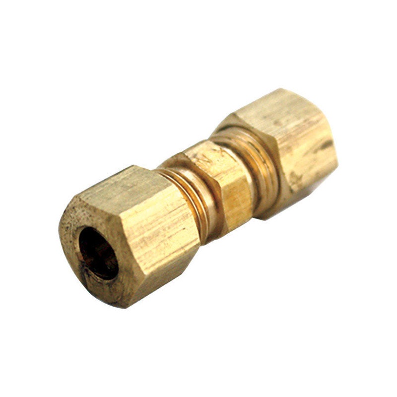 JMF 5/16 in. Dia. x 5/16 in. Dia. Compression To Compression To Compression Yellow Brass Union