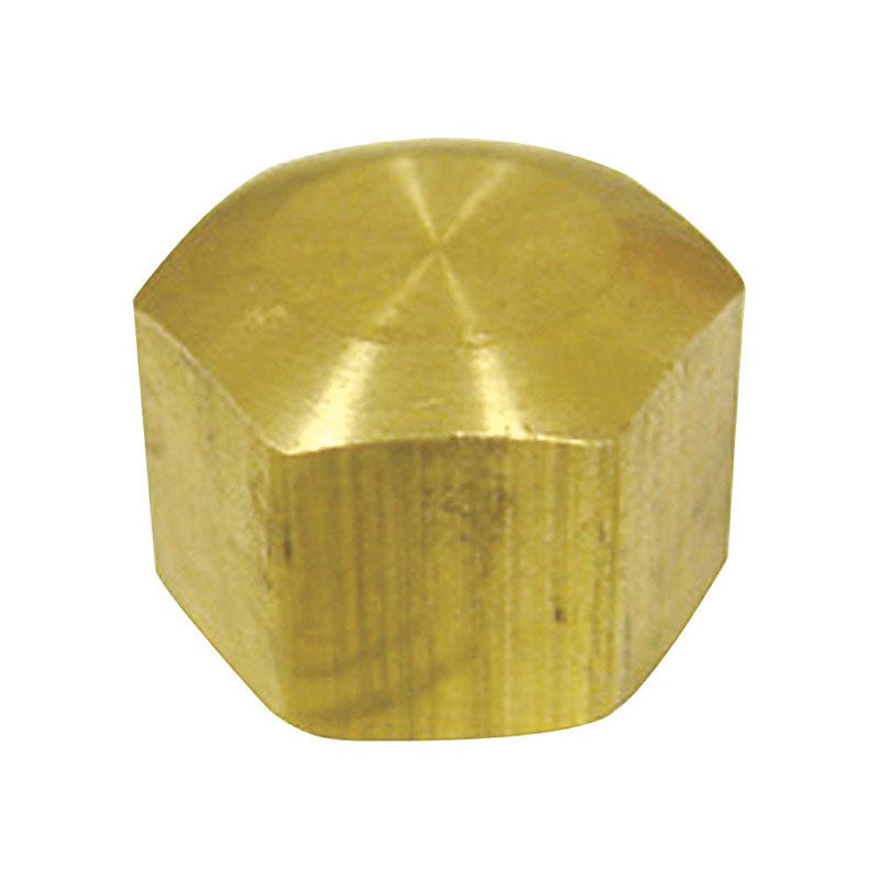 JMF 5/8 in. Dia. Compression To Compression Yellow Brass Cap