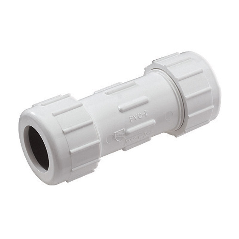 King Brothers Inc. 1-1/2 in. Dia. x 1-1/2 in. Dia. PVC Lead-Free Compression Coupling