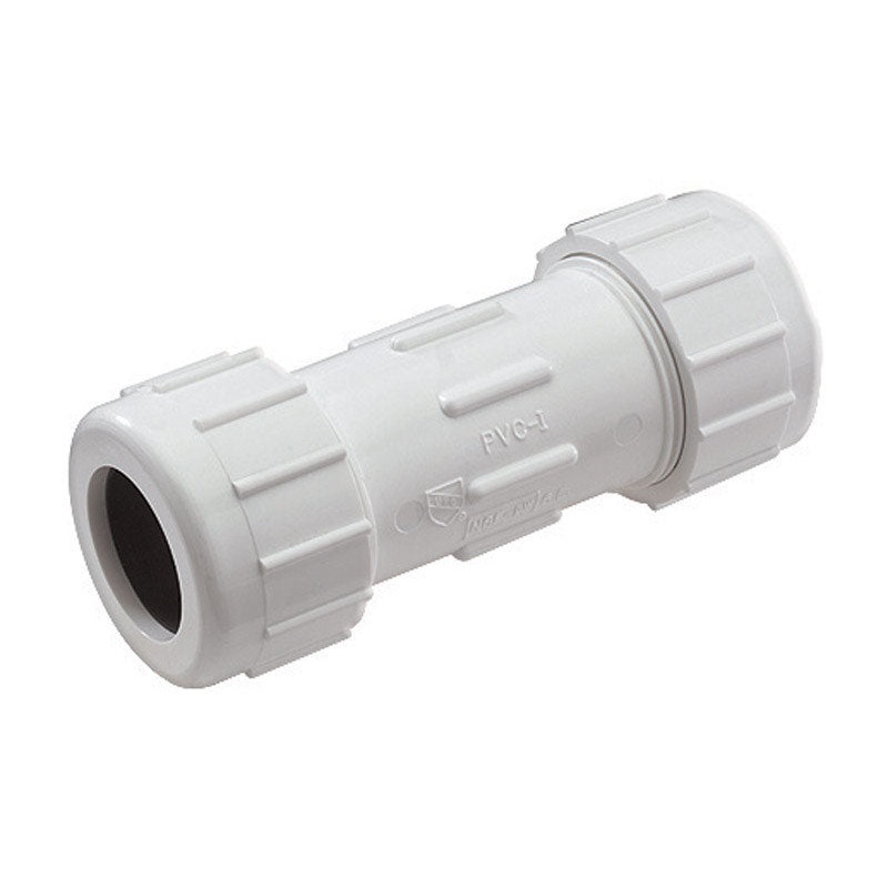 King Brothers Inc. 2 in. Dia. x 2 in. Dia. PVC Lead-Free Compression Coupling