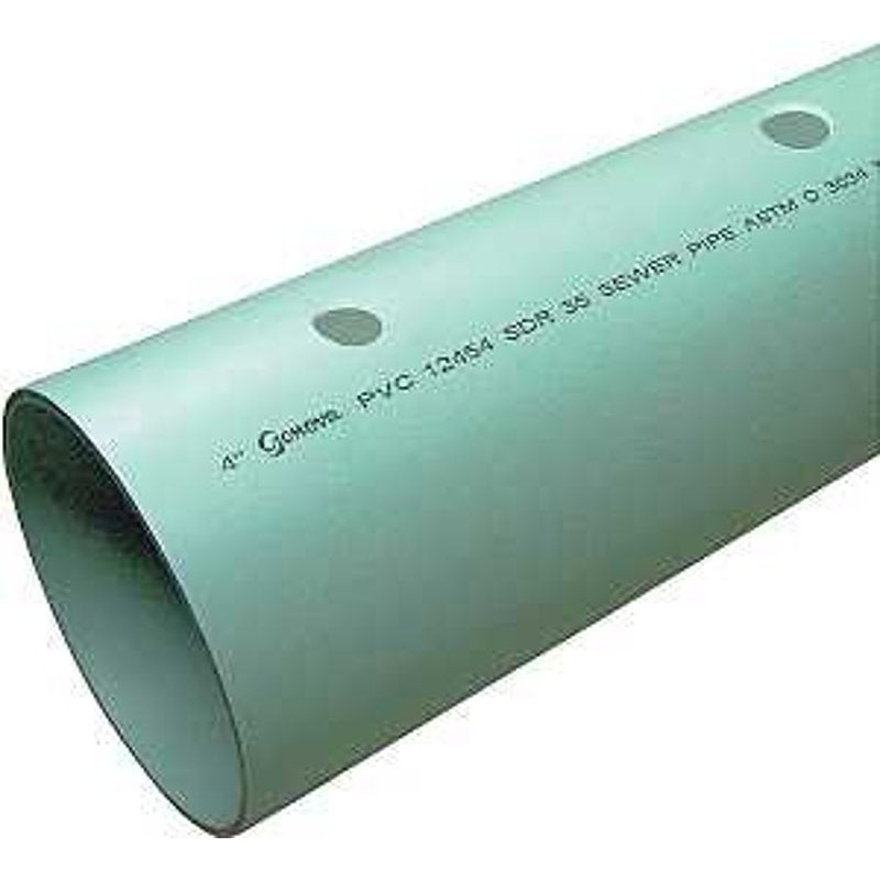 PIPE SEWER PERF GREEN 6INX10FT