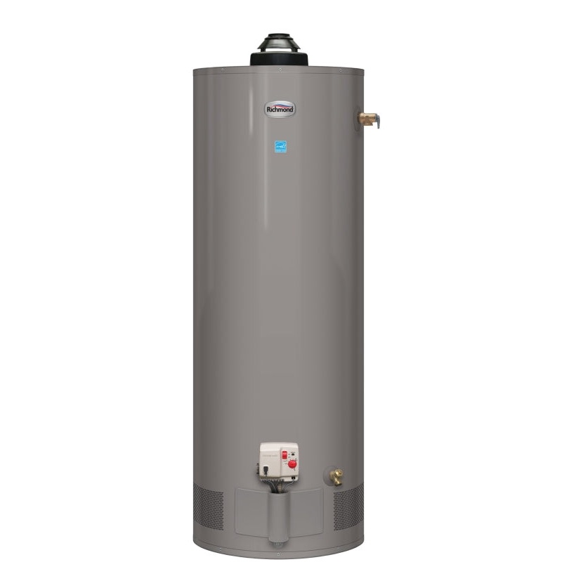 Richmond 12G50-40E2 Gas Water Heater, Natural Gas, 50 gal Tank, 1.3 gpm, 40000 Btu/hr BTU, 0.68 Energy Efficiency