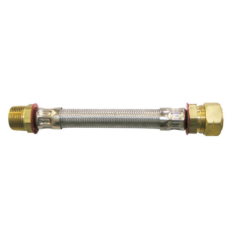 Ace 7/8 in. Compression x 3/4 in. Dia. MIP Stainless Steel Water Heater Supply Line 12 in.