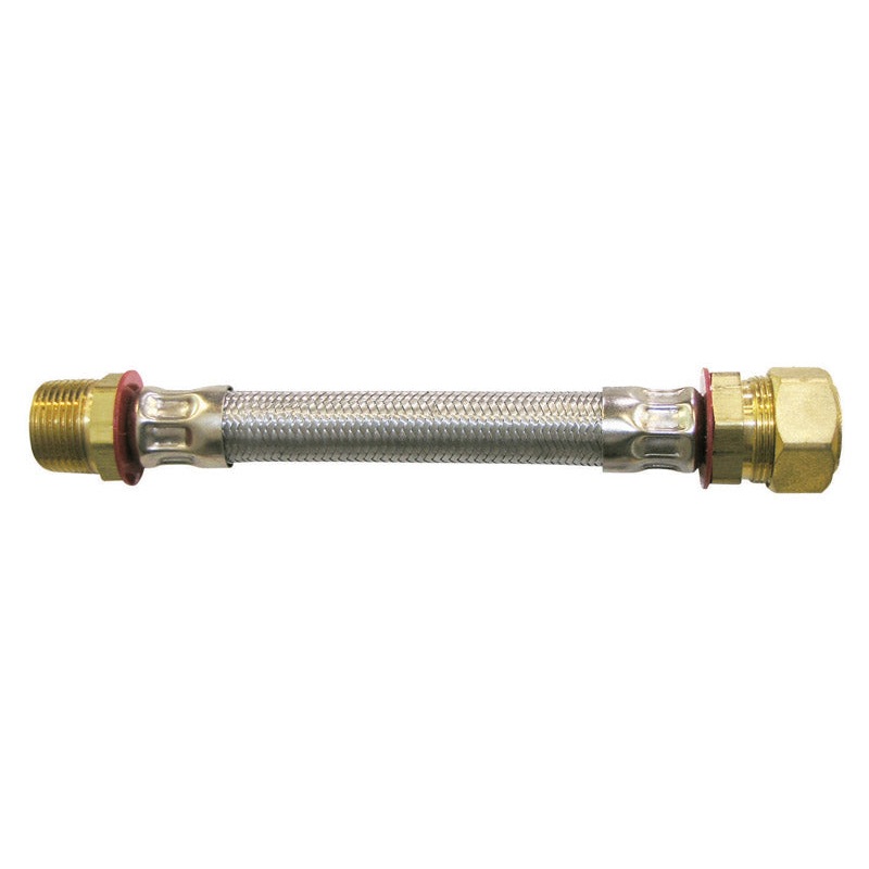 Ace 7/8 in. Compression x 3/4 in. Dia. MIP Stainless Steel Water Heater Supply Line 18 in.