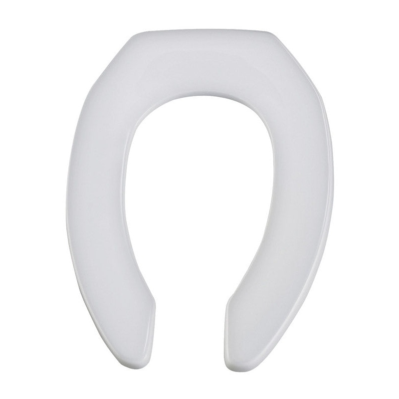 Bemis Commerical Fastening System Elongated White Plastic Toilet Seat