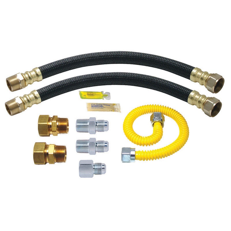 Brasscraft 3/4 in. FIP x 3/4 in. Dia. MIP Stainless Steel Gas Water Heater Installation Kit 1