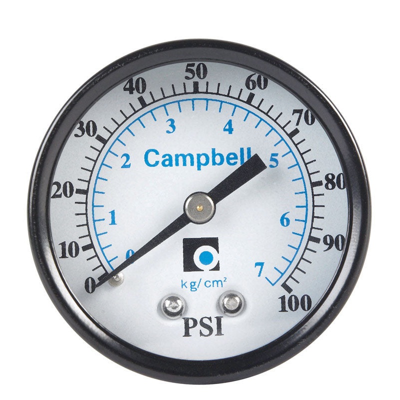 Campbell 2 in. 0 psi 100 psi Pressure Gauge