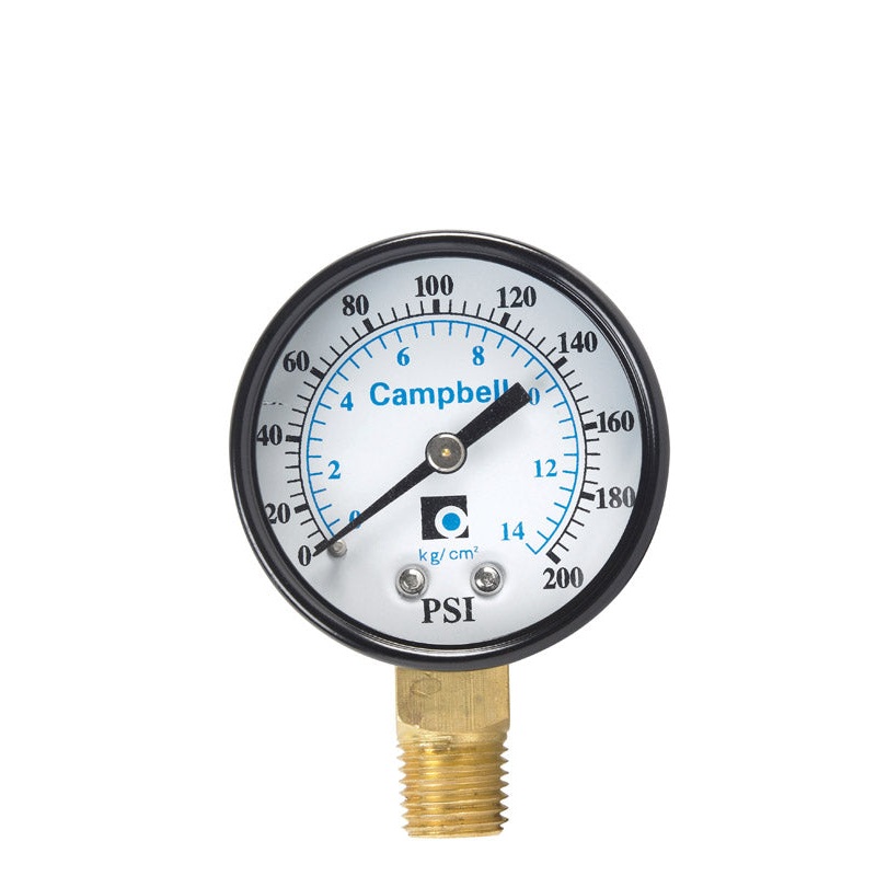 Campbell 2 in. 0 psi 200 psi Pressure Gauge