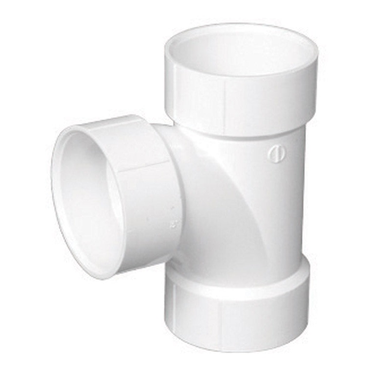 Charlotte Pipe 4 in. Dia. x 4 in. Dia. x 4 in. Dia. Schedule 40 Hub To Hub To Hub PVC Sanitary T
