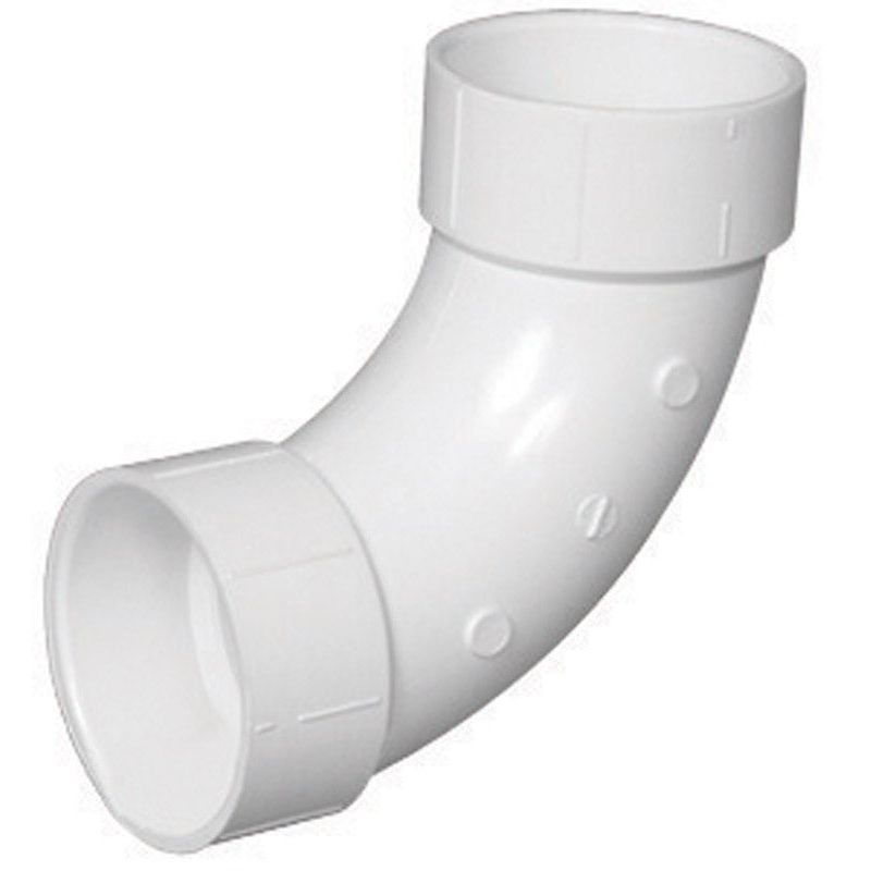 Charlotte Pipe Schedule 40 2 in. Hub x 2 in. Dia. Hub 90 deg. PVC Long Sweep Elbow