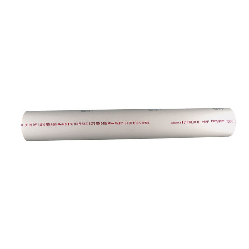 Charlotte Pipe Solid Pipe 1/2 in. Dia. x 2 ft. L Plain End Schedule 40