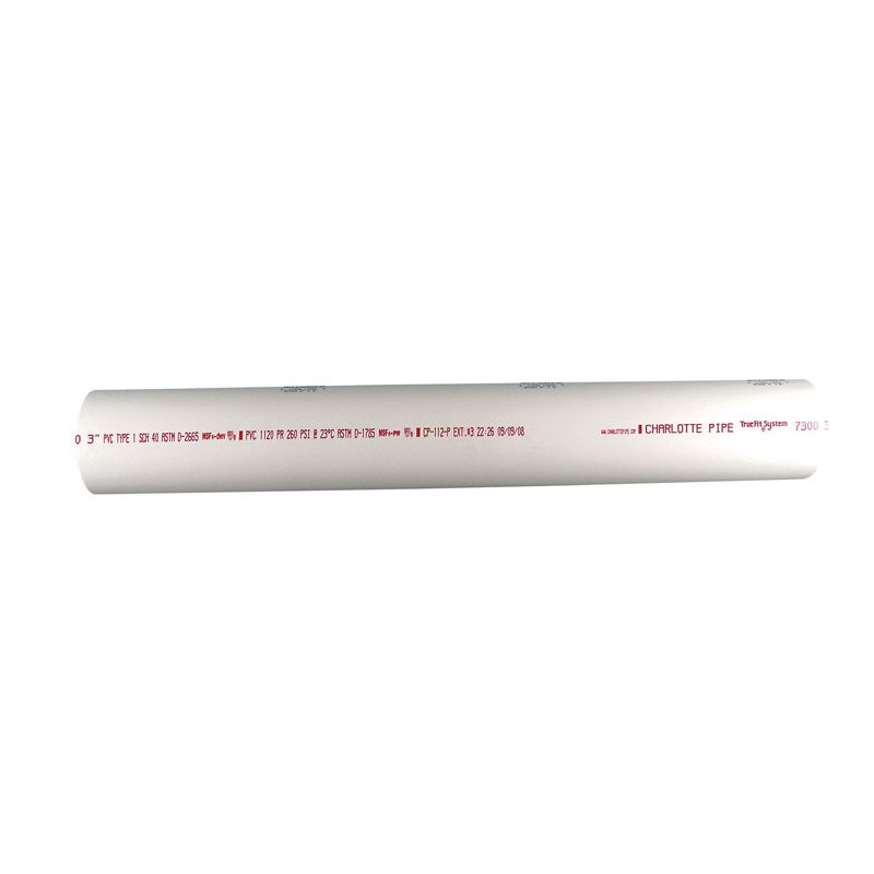 Charlotte Pipe Solid Pipe 1 in. Dia. x 2 ft. L Plain End Schedule 40