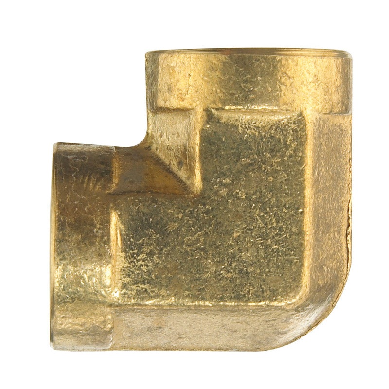 JMF 1/8 in. Dia. x 1/8 in. Dia. FPT To FPT 90 deg. Yellow Brass Elbow