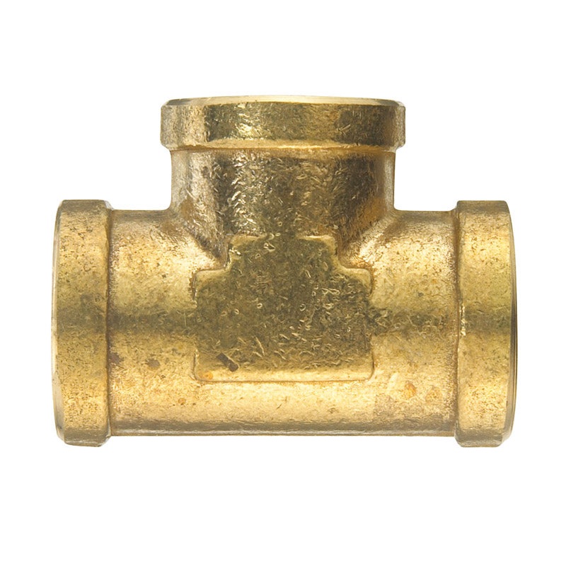 JMF 3/8 in. Dia. x 3/8 in. Dia. x 3/8 in. Dia. FPT To FPT To FPT Yellow Brass Tee