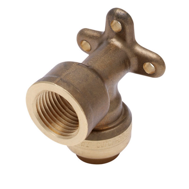 Sharkbite 1/2 in. Dia. x 1/2 in. Dia. Push To FPT 90 deg. Brass Drop Ear Elbow