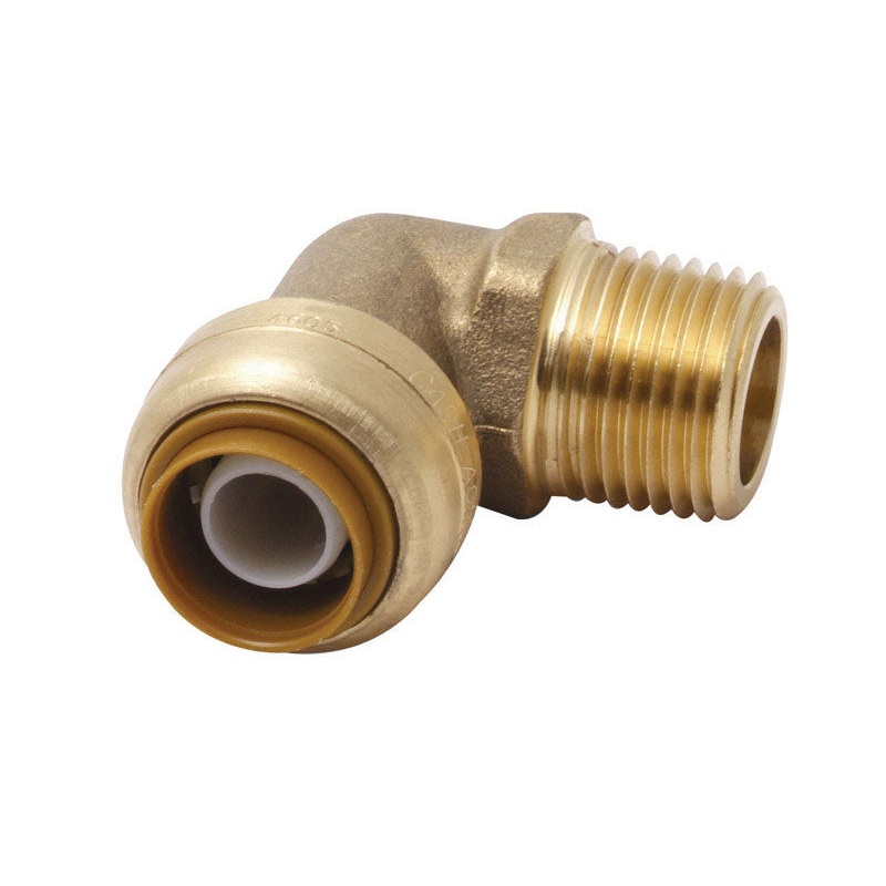 Sharkbite 1/2 in. Dia. x 1/2 in. Dia. Push To MPT 90 deg. Brass Elbow