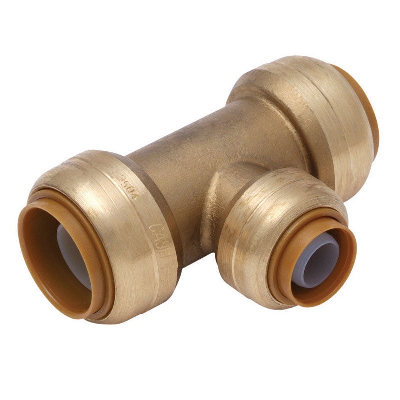 Sharkbite 3/4 in. Dia. x 3/4 in. Dia. x 1/2 in. Dia. Push To Push To Push Brass Reducing Tee