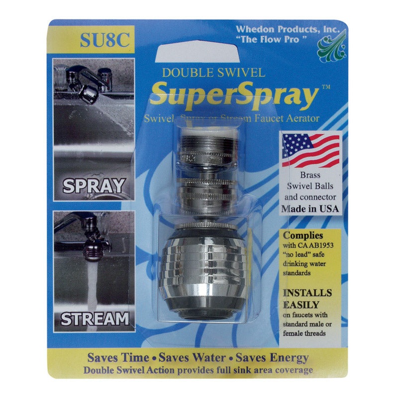 Whedon Super Spray Faucet Aerator 15/16 in. x 55/64 in. – 27 Chrome Black