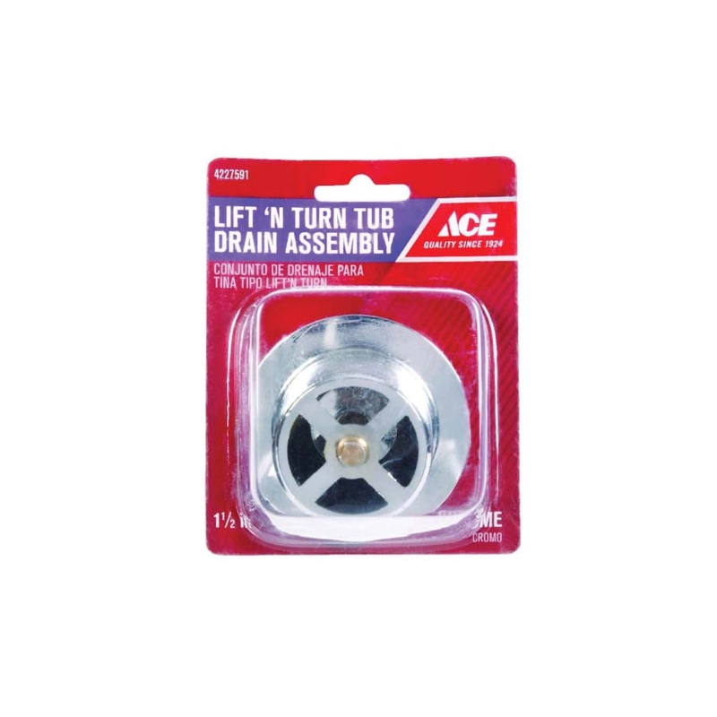 Ace 1-1/2 in. Chrome Round Drain Assembly