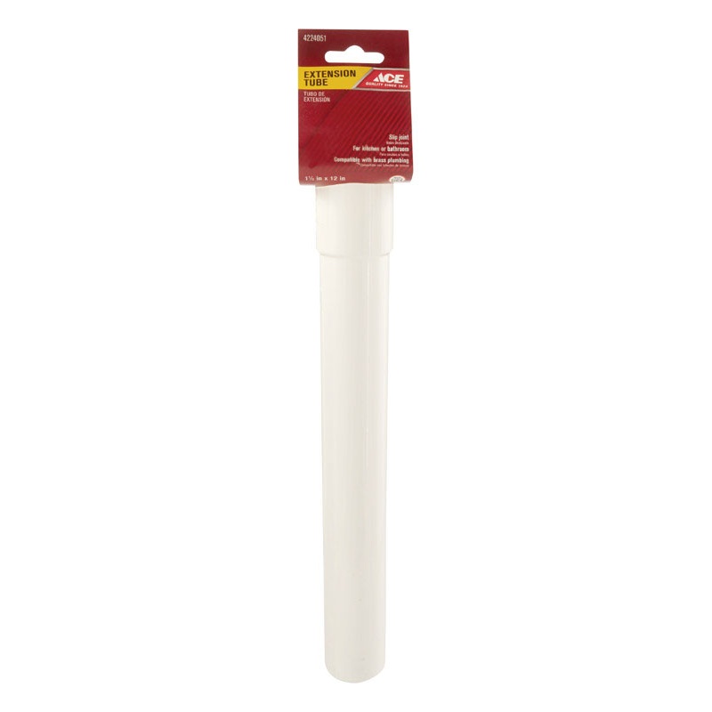 Ace 1-1/2 in. Dia. x 12 in. L Polypropylene Extension Tube